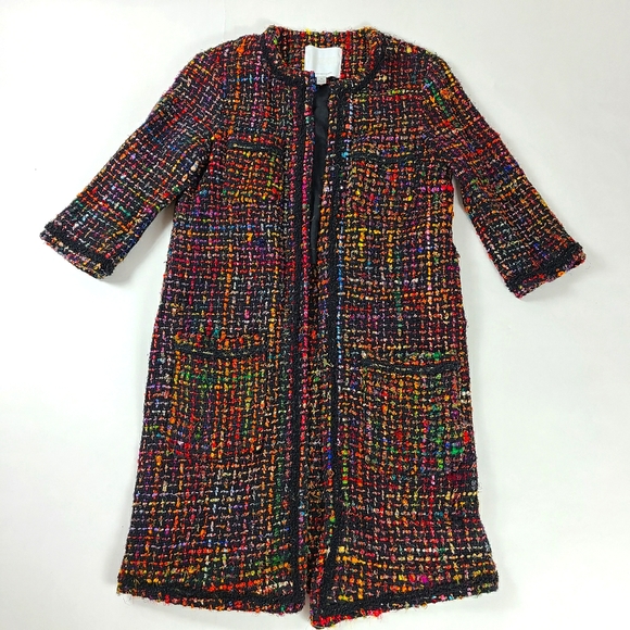 ETT:TWA Anthropologie Tweed Coat Of Many Colors - Picture 3 of 6